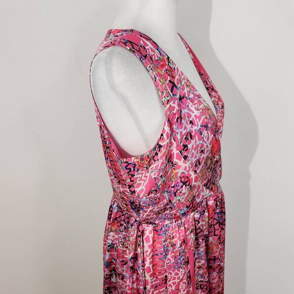 Cynthia Rowley Pink Fit and Flare High Low Dress Size 10 Wedding Guest Dress - Picture 6 of 10